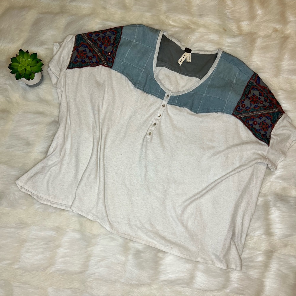 Free People | We The Free Statement Sleeve Oversized Baseball Tee Large